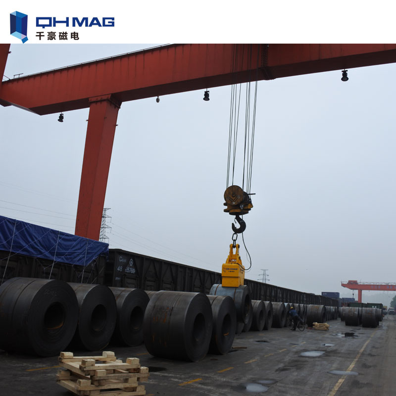 Dockside Lifting Magnets For Cranes , Circular Electromagnetic Lifter 1000kg